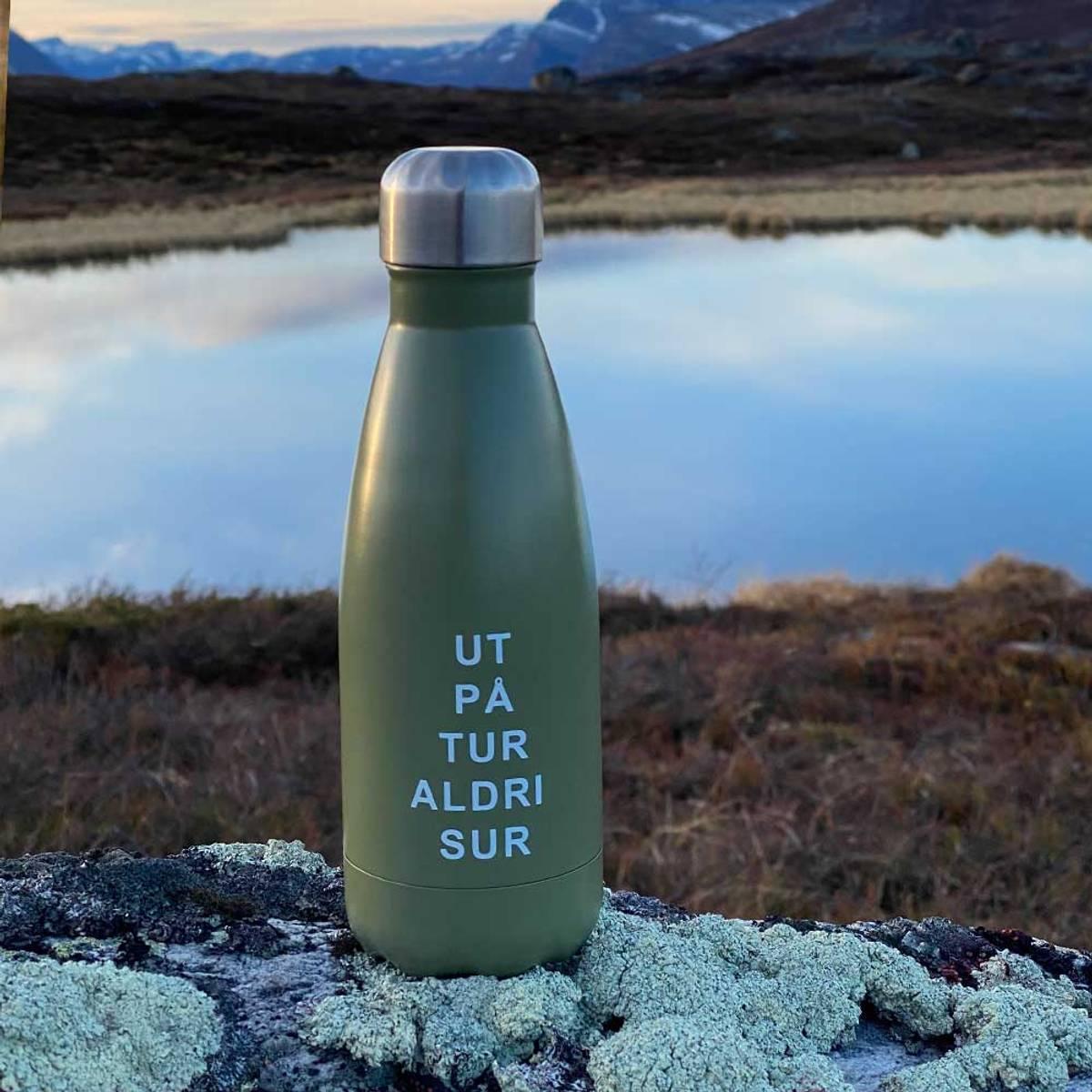 Termoflaske, Ut på tur aldri sur, grønn, liten