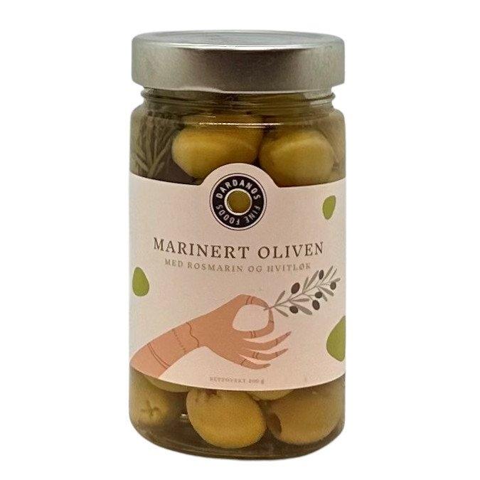 Marinert oliven med rosmarin og hvitløk 320 g