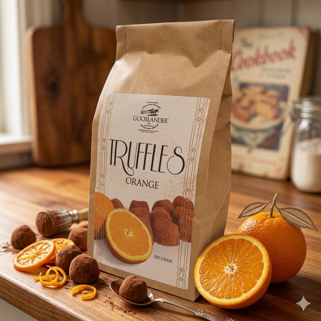 Sjokotrøfler Appelsin 100g