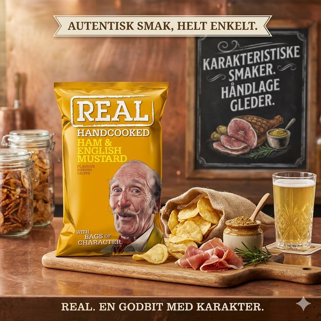 Real Crisps Ham & Mustard 150g