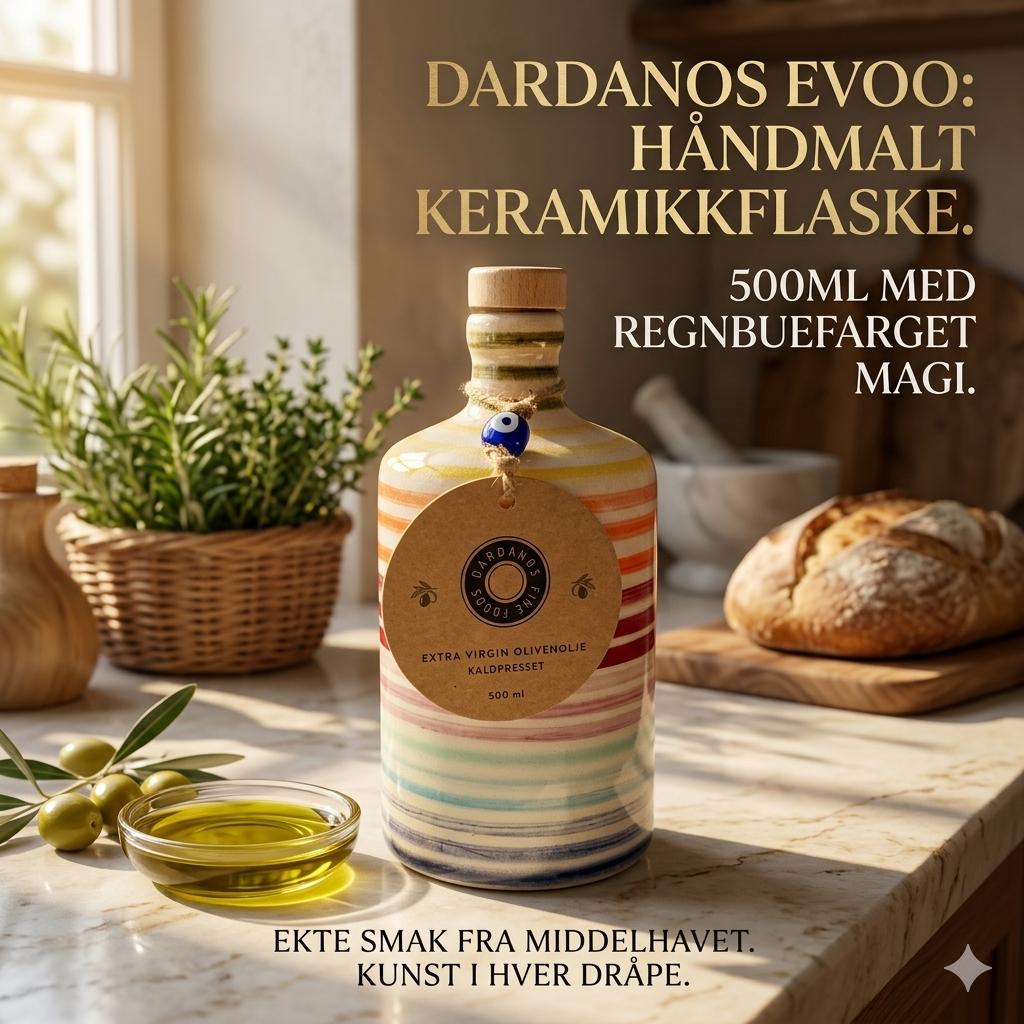 Dardanos EVOO håndmalt Regnbue keramikkfl. 500ml