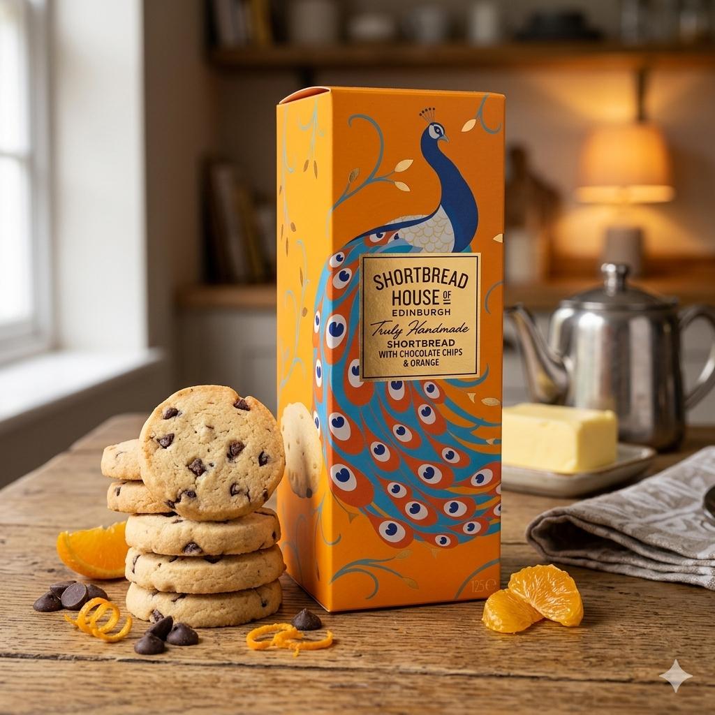 Shortbread with Chocolate Chips & Orange 125g box
